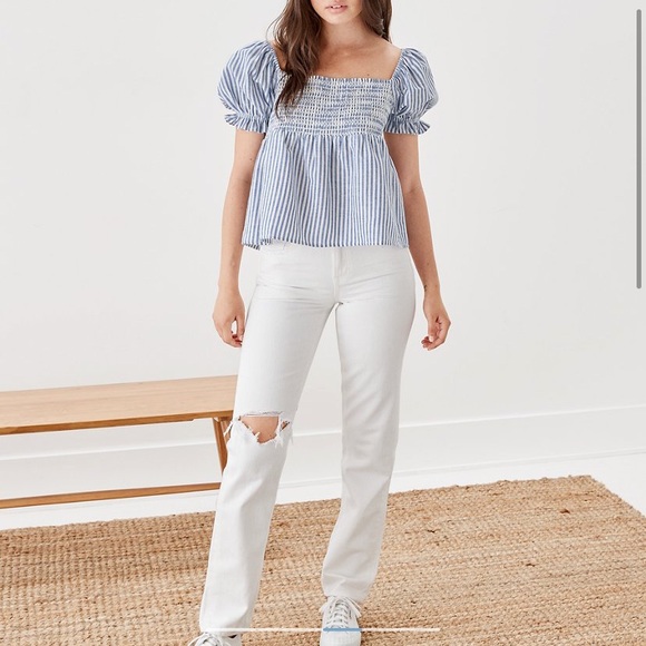 AE Square Neck Smocked Babydoll Blouse - Picture 5 of 15